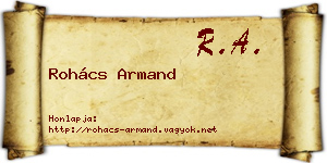 Rohács Armand névjegykártya