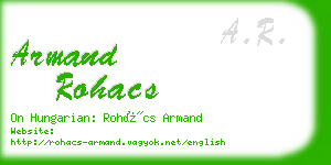 armand rohacs business card